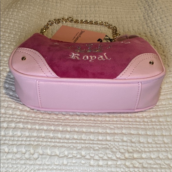NWT Juicy Couture Hot Pink & Baby pink wristlet with Chain Strap & rhinestones 💞 - Picture 2 of 11